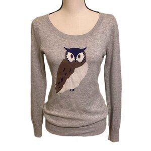 Old Navy Women's Long Sleeve Gray Sweater w/Owl Theme Size XS